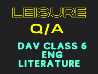 DAV CLASS 6 Leisure question answers